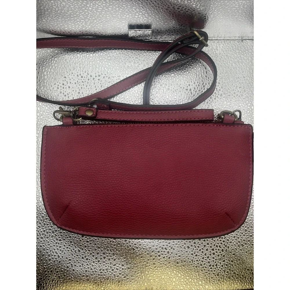 Joy Susan Women's Vegan Leather Wristlet Crossbody Clutch Bag Hot Pink W/ strap - Picture 15 of 16